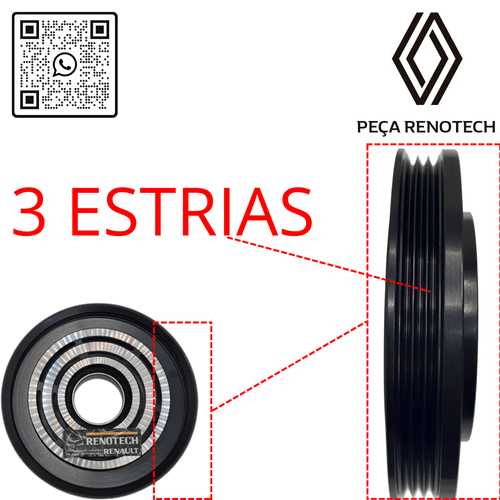 RN 630453 Conjunto de Embreagem do Compressor Renault Kwid -Para Compressor Orim - 4